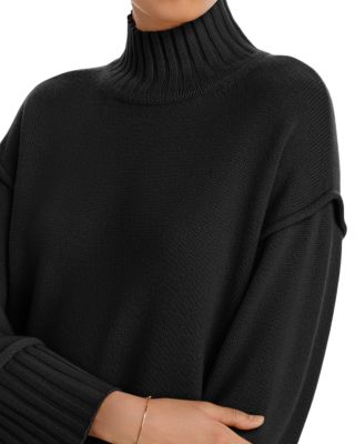100% Cashmere Boxy Mock Neck Sweater - Exclusive