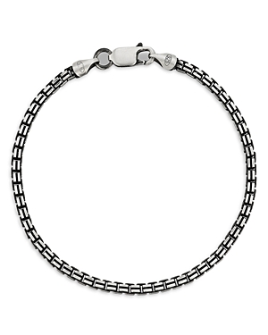 Sterling Silver Oxidized Box Chain Bracelet