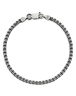 MILANESI AND CO STERLING SILVER OXIDIZED BOX CHAIN BRACELET