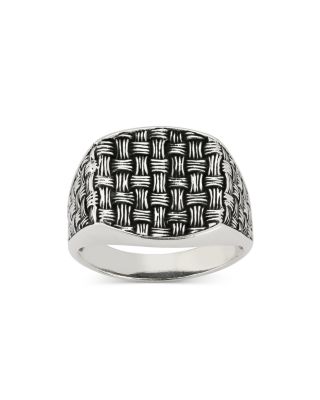 Weave Textured Signet Ring