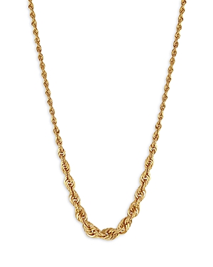 Zoe Chicco 14K Yellow Gold Heavy Metal Graduated Rope Link Chain Necklace, 16-18