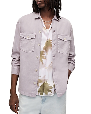 Allsaints Spotter Button-up Shirt Jacket In Ashed Purple
