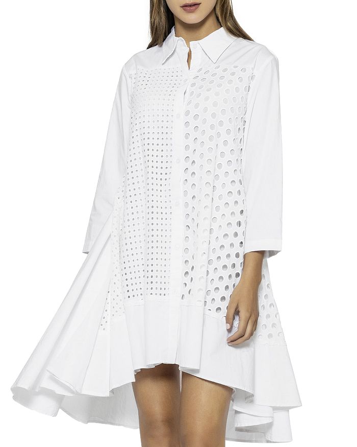 Gracia A Line Eyelet Shirt Dress | Bloomingdale's