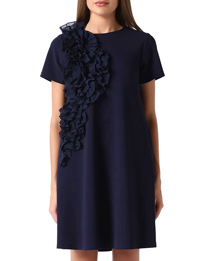 Gracia Floral Appliqué Short Sleeve Dress Bloomingdale's