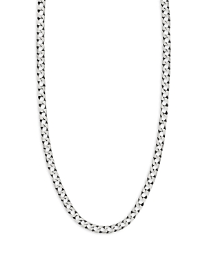 Sterling Silver Square Curb Chain Necklace, 24