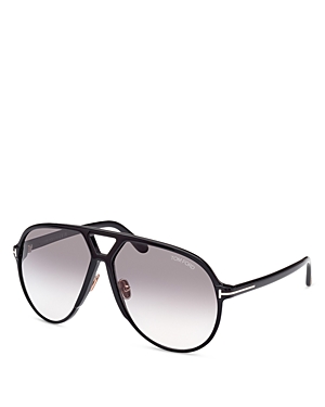 Tom Ford Bertand Aviator Sunglasses, 64mm In Black/gray Gradient