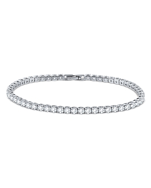 Aqua Cubic Zirconia Tennis Bracelet In Sterling Silver - 100% Exclusive In White/silver