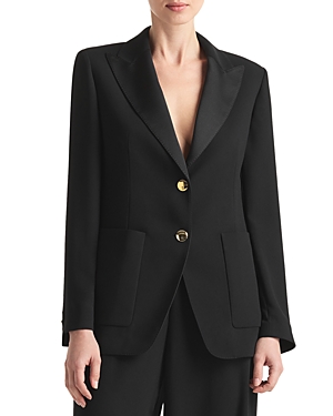 St John Satin Back Crepe Jacket In Black