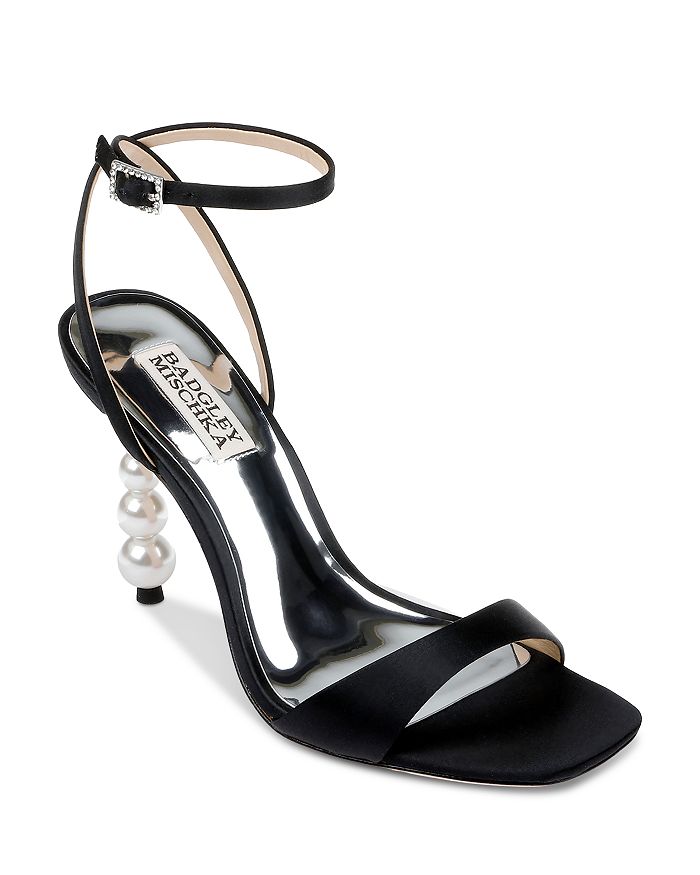 Badgley Mischka Women's Ivette Faux Pearl High Heel Sandals ...