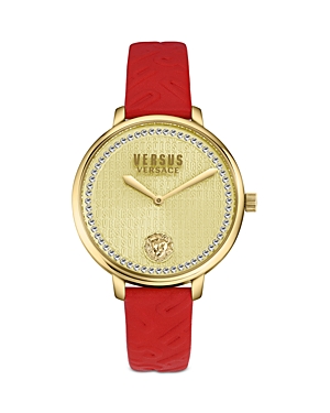 Shop Versus La Villette Crystal Watch, 36mm In Gold/red
