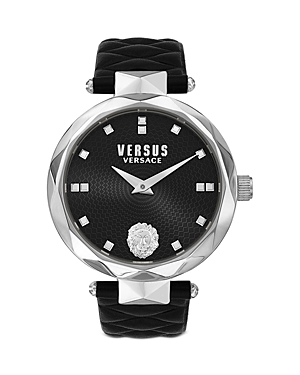 Versus Women's Two-hand Quartz Covent Garden Black Leather Strap 36mm In Black