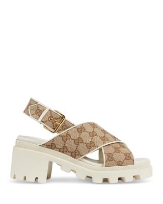 Gucci Women's GG Supreme Lug Sole Slingback Sandals