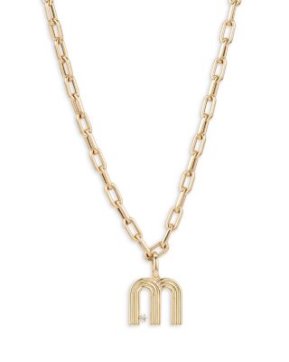 14K Yellow Gold Oval Link Collar Necklace, 16"