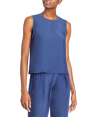 Atm Anthony Thomas Melillo Silk Sleeveless Top In True Navy
