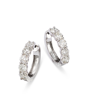 Bloomingdale's Diamond Hoop Earrings In 14k White Gold, 5.0 Ct. T.w. - 100% Exclusive