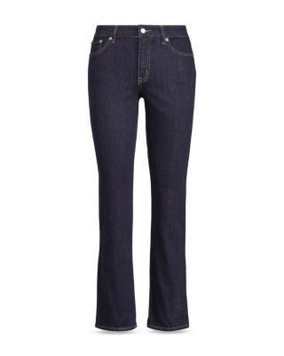 Mid-Rise Straight Jeans in Dark Rinse