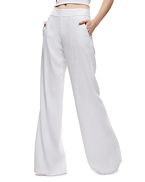 Alice And Olivia Dylan High Waist Wide Leg Pants In White