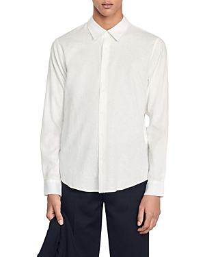 Sandro Classic Fit Button Down Shirt In White