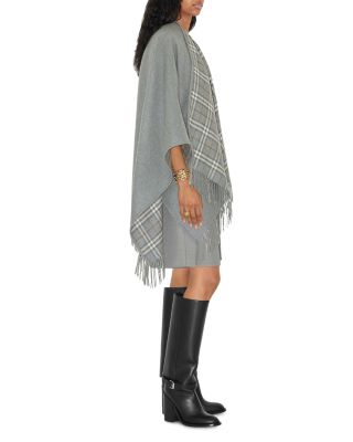 Check Wool Reversible Cape