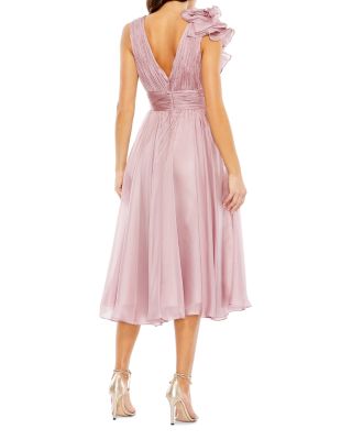  Sleeveless Chiffon A-Line Tea Length Cocktail Dress