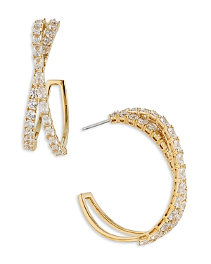 NADRI EM ISLE CROSSED HOOP EARRINGS