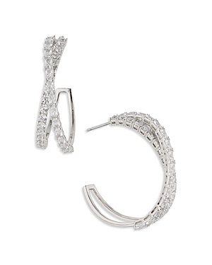 NADRI EM ISLE CROSSED HOOP EARRINGS