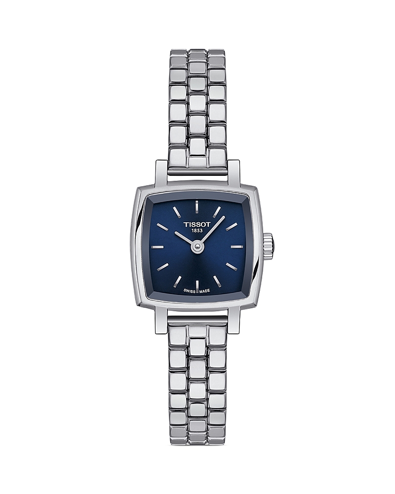 Tissot Women's Swiss Lovely Square Stainless Steel Bracelet Watch 20mm In Blue/silver
