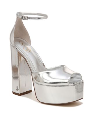 Sam Edelman Kori Platform Sandal In Soft Silver