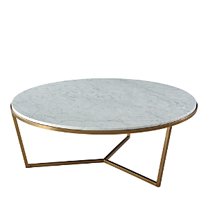 Theodore Alexander Fisher Round Marble Cocktail Table, Large