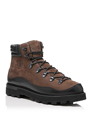 Shop Moncler Men's Peka Trek Lace Up Hiking Boots In Black