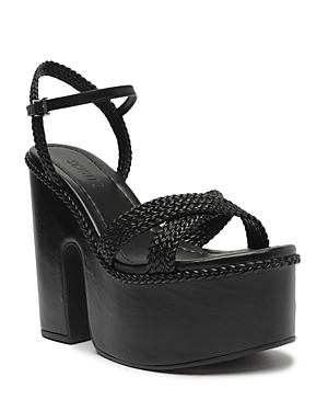 Shop Schutz Women's Karima Ankle Strap Platform High Heel Sandals In Black
