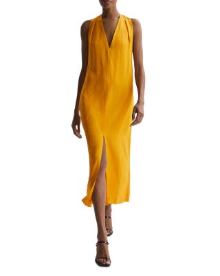 REISS Alda V Neck Midi Dress Bloomingdale's