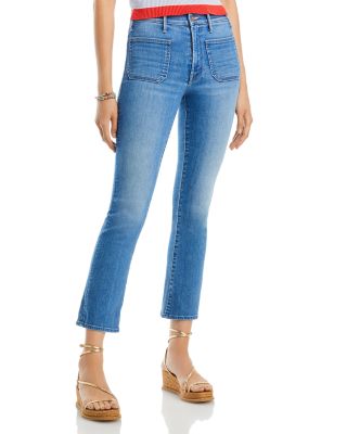 The Patch Pocket Insider High Rise Ankle Straight Jeans in Happy Pill
