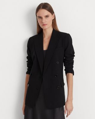 Wool Crepe Double Breasted Blazer