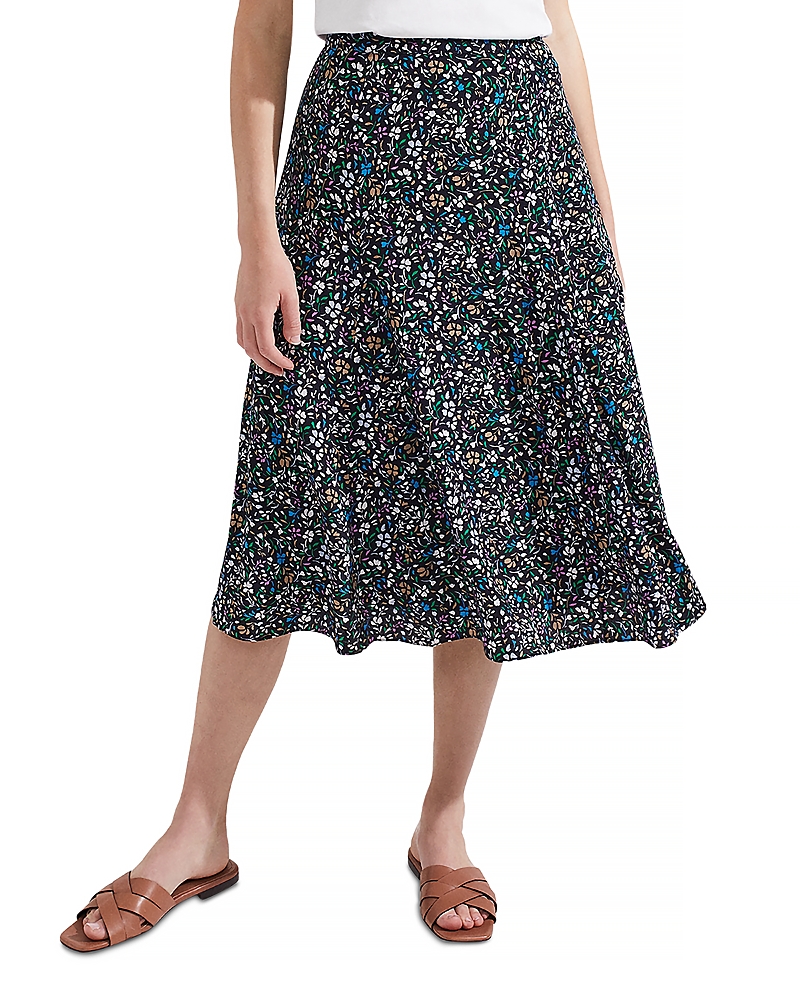 Hobbs London Anika Midi Skirt In Navy Multi