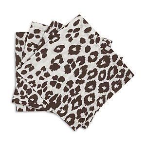 Matouk Iconic Leopard Napkins, Set Of 4 In Cinder