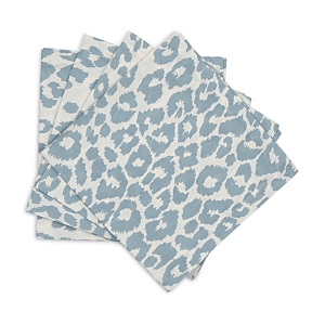 Matouk Iconic Leopard Napkins, Set Of 4 In Sky