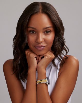 Caviar 18K Gold & Sterling Silver Beaded Apple Watch&reg; Bracelet, 38mm-45mm