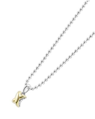 18K Yellow Gold & Sterling Silver Embrace X Pendant Necklace, 16-18"