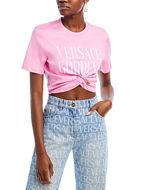 Versace Versace Goddess Graphic Cropped Tee