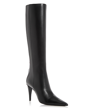 Shop Valentino Women's Rockstud High Heel Boots In Black