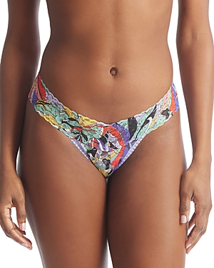 Hanky Panky Printed Daily Lace Low Rise Thong In Summer Solstace