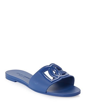 Dolce & Gabbana Women's Logo Pool Slide Sandals In Blue