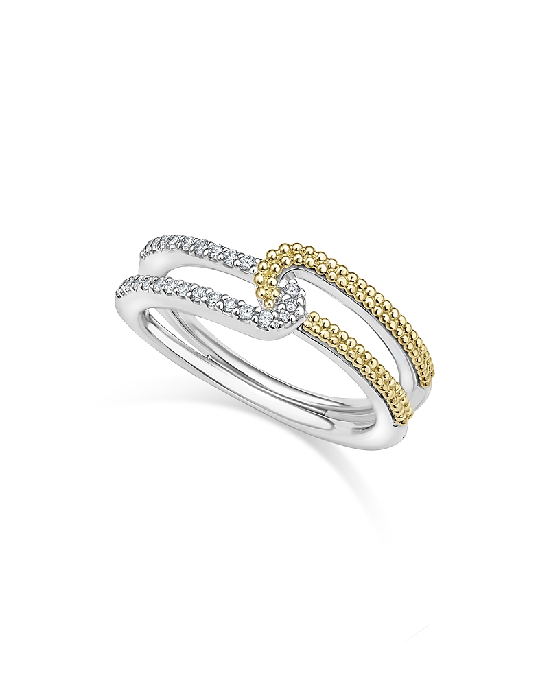 Lagos 18K Yellow Gold & Sterling Silver Caviar Lux-Clip Diamond Small Statement Ring - Exclusive
