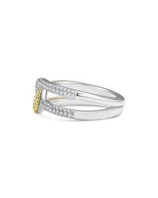18K Yellow Gold & Sterling Silver Caviar Lux-Clip Diamond Statement Ring - Exclusive