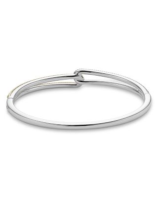 18K Yellow Gold & Sterling Silver Caviar Lux Clip Diamond Bangle Bracelet - Exclusive