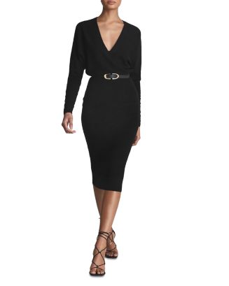 REISS Jenna Ruched Sleeve Knit Dress | Bloomingdale's