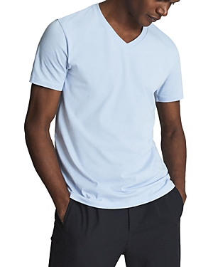 Reiss Mens Soft Blue Dayton V-neck Cotton-jersey T-shirt In Soft Blue