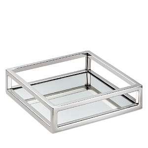 Shop Classic Touch Square Mirrored Napkin Holder In Silver