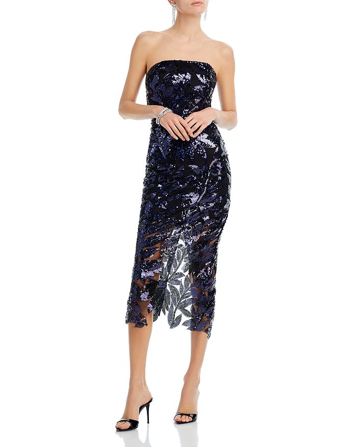 MILLY Kait Strapless Sequinned Gown | Bloomingdale's